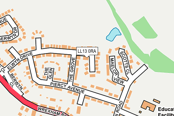 LL13 0RA map - OS OpenMap – Local (Ordnance Survey) LL13 0RA map - OS OpenMap – Local (Ordnance Survey)