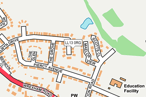 LL13 0RG map - OS OpenMap – Local (Ordnance Survey) LL13 0RG map - OS OpenMap – Local (Ordnance Survey)