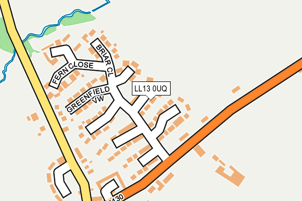 LL13 0UQ map - OS OpenMap – Local (Ordnance Survey) LL13 0UQ map - OS OpenMap – Local (Ordnance Survey)