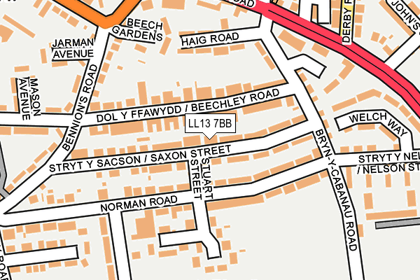 LL13 7BB map - OS OpenMap – Local (Ordnance Survey) LL13 7BB map - OS OpenMap – Local (Ordnance Survey)