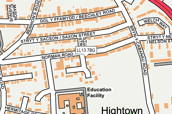 LL13 7BG map - OS OpenMap – Local (Ordnance Survey) LL13 7BG map - OS OpenMap – Local (Ordnance Survey)