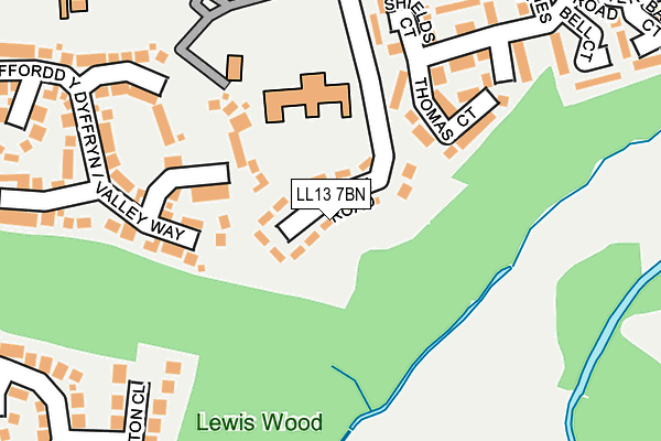 LL13 7BN map - OS OpenMap – Local (Ordnance Survey) LL13 7BN map - OS OpenMap – Local (Ordnance Survey)