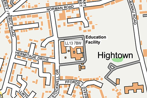 LL13 7BW map - OS OpenMap – Local (Ordnance Survey) LL13 7BW map - OS OpenMap – Local (Ordnance Survey)