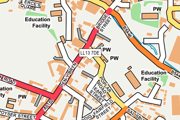 LL13 7DE map - OS OpenMap – Local (Ordnance Survey) LL13 7DE map - OS OpenMap – Local (Ordnance Survey)