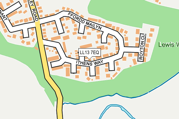 LL13 7EQ map - OS OpenMap – Local (Ordnance Survey) LL13 7EQ map - OS OpenMap – Local (Ordnance Survey)