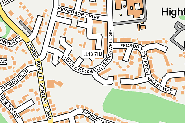 LL13 7HJ map - OS OpenMap – Local (Ordnance Survey) LL13 7HJ map - OS OpenMap – Local (Ordnance Survey)