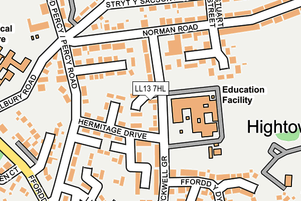 LL13 7HL map - OS OpenMap – Local (Ordnance Survey) LL13 7HL map - OS OpenMap – Local (Ordnance Survey)