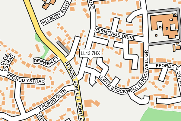 LL13 7HX map - OS OpenMap – Local (Ordnance Survey) LL13 7HX map - OS OpenMap – Local (Ordnance Survey)