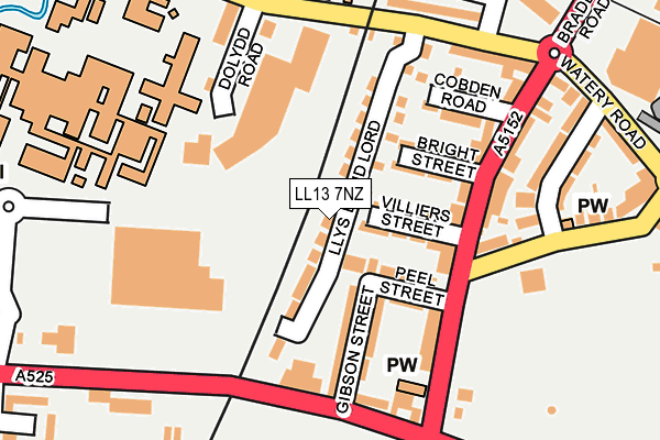 LL13 7NZ map - OS OpenMap – Local (Ordnance Survey) LL13 7NZ map - OS OpenMap – Local (Ordnance Survey)