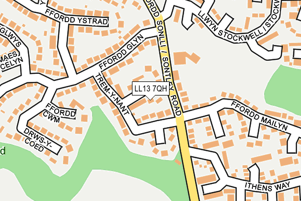 LL13 7QH map - OS OpenMap – Local (Ordnance Survey) LL13 7QH map - OS OpenMap – Local (Ordnance Survey)
