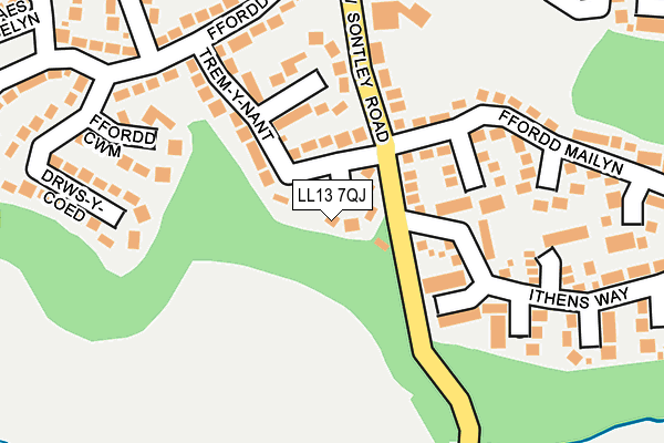 LL13 7QJ map - OS OpenMap – Local (Ordnance Survey) LL13 7QJ map - OS OpenMap – Local (Ordnance Survey)