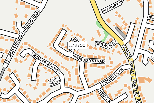 LL13 7QQ map - OS OpenMap – Local (Ordnance Survey) LL13 7QQ map - OS OpenMap – Local (Ordnance Survey)