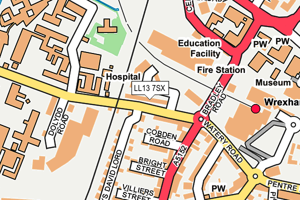 LL13 7SX map - OS OpenMap – Local (Ordnance Survey) LL13 7SX map - OS OpenMap – Local (Ordnance Survey)