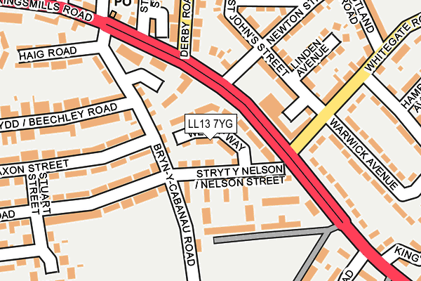 LL13 7YG map - OS OpenMap – Local (Ordnance Survey) LL13 7YG map - OS OpenMap – Local (Ordnance Survey)