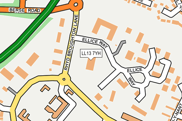LL13 7YH map - OS OpenMap – Local (Ordnance Survey) LL13 7YH map - OS OpenMap – Local (Ordnance Survey)