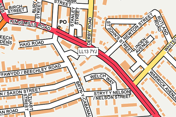 LL13 7YJ map - OS OpenMap – Local (Ordnance Survey) LL13 7YJ map - OS OpenMap – Local (Ordnance Survey)