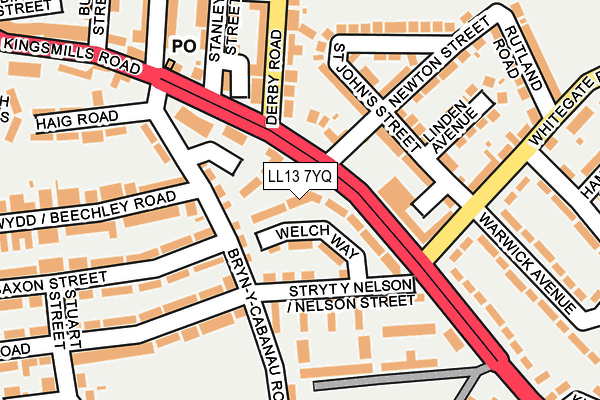LL13 7YQ map - OS OpenMap – Local (Ordnance Survey) LL13 7YQ map - OS OpenMap – Local (Ordnance Survey)