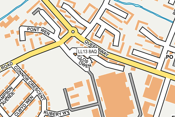 LL13 8AQ map - OS OpenMap – Local (Ordnance Survey) LL13 8AQ map - OS OpenMap – Local (Ordnance Survey)