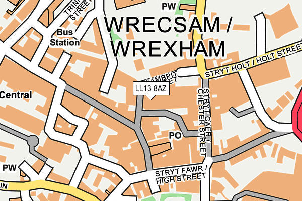 LL13 8AZ map - OS OpenMap – Local (Ordnance Survey) LL13 8AZ map - OS OpenMap – Local (Ordnance Survey)