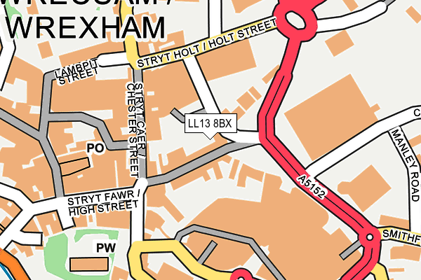 LL13 8BX map - OS OpenMap – Local (Ordnance Survey) LL13 8BX map - OS OpenMap – Local (Ordnance Survey)