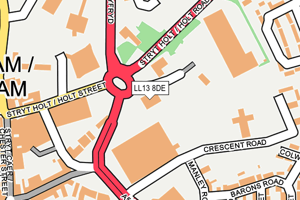 LL13 8DE map - OS OpenMap – Local (Ordnance Survey) LL13 8DE map - OS OpenMap – Local (Ordnance Survey)