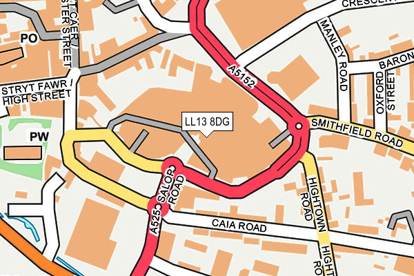 LL13 8DG map - OS OpenMap – Local (Ordnance Survey) LL13 8DG map - OS OpenMap – Local (Ordnance Survey)