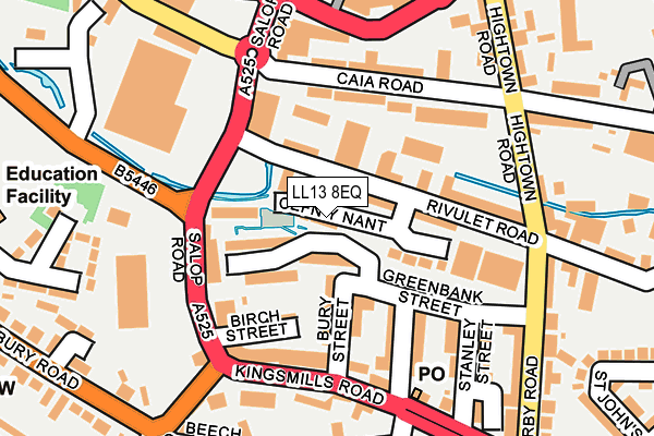 LL13 8EQ map - OS OpenMap – Local (Ordnance Survey) LL13 8EQ map - OS OpenMap – Local (Ordnance Survey)