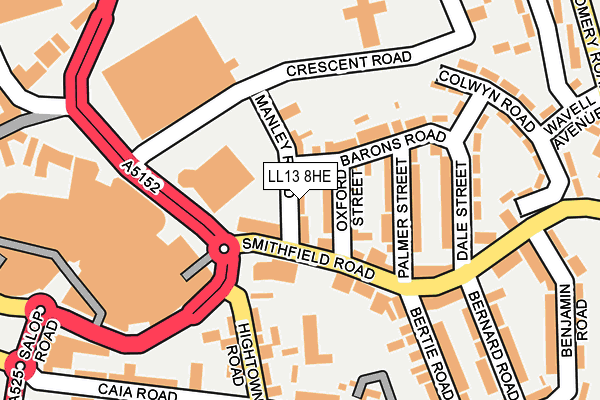 LL13 8HE map - OS OpenMap – Local (Ordnance Survey) LL13 8HE map - OS OpenMap – Local (Ordnance Survey)