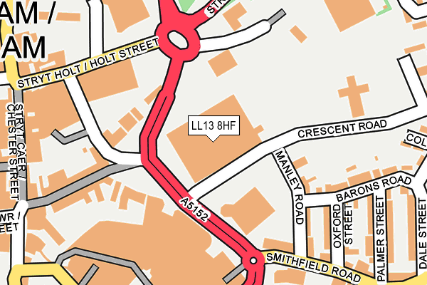 LL13 8HF map - OS OpenMap – Local (Ordnance Survey) LL13 8HF map - OS OpenMap – Local (Ordnance Survey)