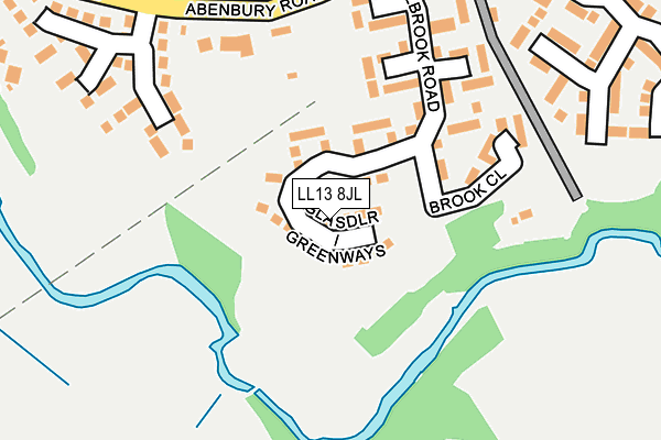 LL13 8JL map - OS OpenMap – Local (Ordnance Survey) LL13 8JL map - OS OpenMap – Local (Ordnance Survey)