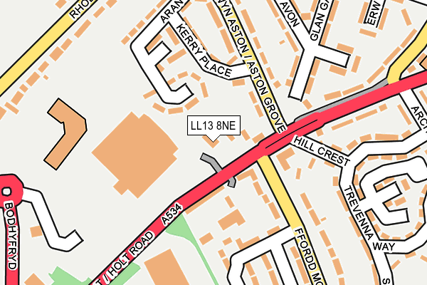 LL13 8NE map - OS OpenMap – Local (Ordnance Survey) LL13 8NE map - OS OpenMap – Local (Ordnance Survey)