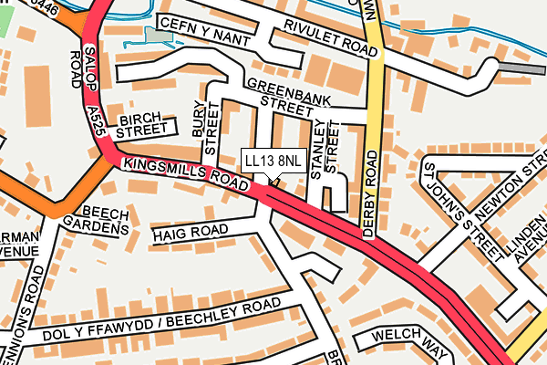 LL13 8NL map - OS OpenMap – Local (Ordnance Survey) LL13 8NL map - OS OpenMap – Local (Ordnance Survey)