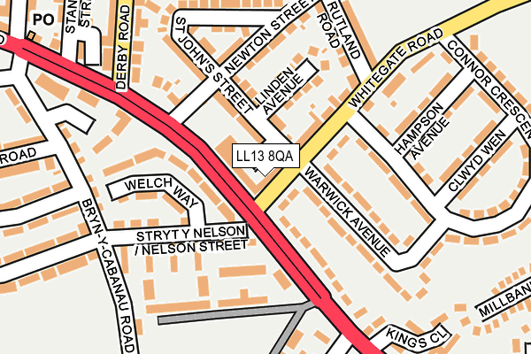 LL13 8QA map - OS OpenMap – Local (Ordnance Survey) LL13 8QA map - OS OpenMap – Local (Ordnance Survey)