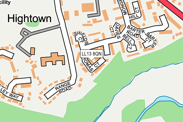 LL13 8QN map - OS OpenMap – Local (Ordnance Survey) LL13 8QN map - OS OpenMap – Local (Ordnance Survey)