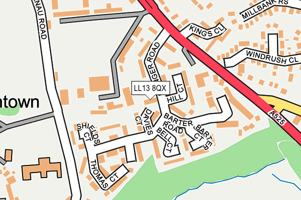 LL13 8QX map - OS OpenMap – Local (Ordnance Survey) LL13 8QX map - OS OpenMap – Local (Ordnance Survey)