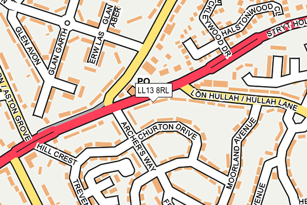LL13 8RL map - OS OpenMap – Local (Ordnance Survey) LL13 8RL map - OS OpenMap – Local (Ordnance Survey)