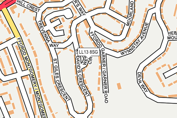 LL13 8SG map - OS OpenMap – Local (Ordnance Survey) LL13 8SG map - OS OpenMap – Local (Ordnance Survey)