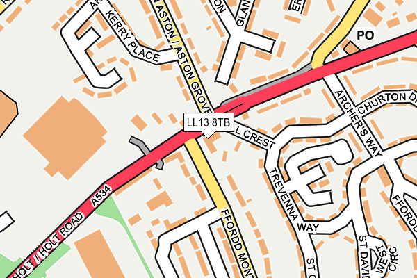 LL13 8TB map - OS OpenMap – Local (Ordnance Survey) LL13 8TB map - OS OpenMap – Local (Ordnance Survey)