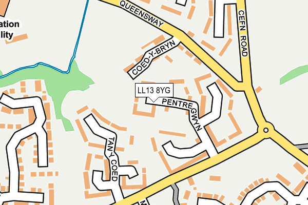 LL13 8YG map - OS OpenMap – Local (Ordnance Survey) LL13 8YG map - OS OpenMap – Local (Ordnance Survey)