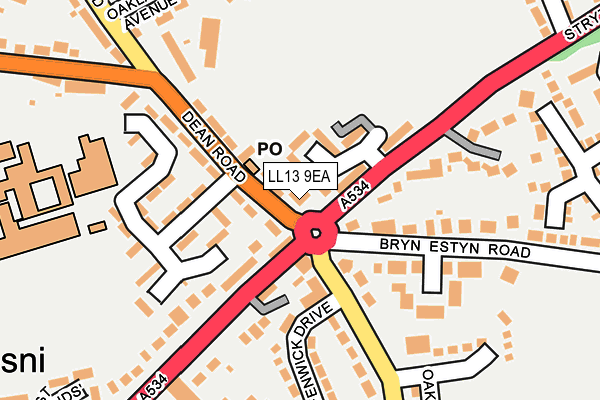 LL13 9EA map - OS OpenMap – Local (Ordnance Survey) LL13 9EA map - OS OpenMap – Local (Ordnance Survey)