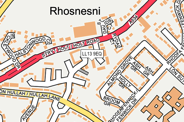 LL13 9EQ map - OS OpenMap – Local (Ordnance Survey)