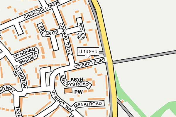LL13 9HU map - OS OpenMap – Local (Ordnance Survey) LL13 9HU map - OS OpenMap – Local (Ordnance Survey)