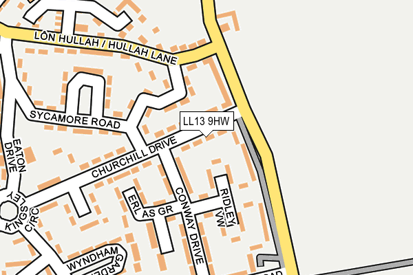 LL13 9HW map - OS OpenMap – Local (Ordnance Survey) LL13 9HW map - OS OpenMap – Local (Ordnance Survey)