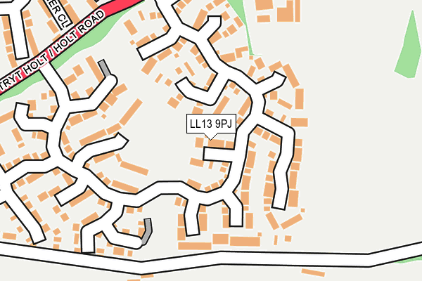 LL13 9PJ map - OS OpenMap – Local (Ordnance Survey) LL13 9PJ map - OS OpenMap – Local (Ordnance Survey)
