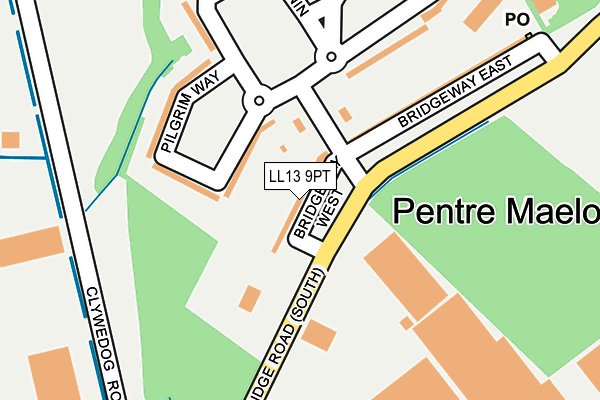 LL13 9PT map - OS OpenMap – Local (Ordnance Survey) LL13 9PT map - OS OpenMap – Local (Ordnance Survey)