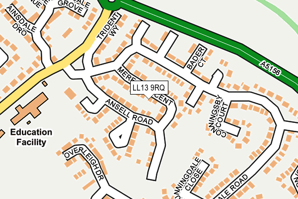 LL13 9RQ map - OS OpenMap – Local (Ordnance Survey) LL13 9RQ map - OS OpenMap – Local (Ordnance Survey)