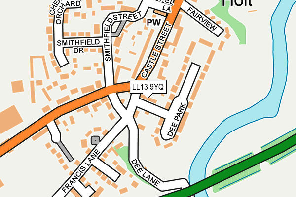 LL13 9YQ map - OS OpenMap – Local (Ordnance Survey) LL13 9YQ map - OS OpenMap – Local (Ordnance Survey)