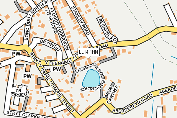 LL14 1HN map - OS OpenMap – Local (Ordnance Survey) LL14 1HN map - OS OpenMap – Local (Ordnance Survey)