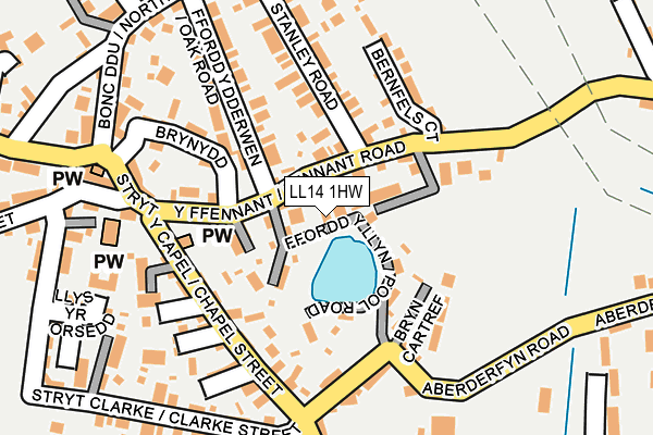LL14 1HW map - OS OpenMap – Local (Ordnance Survey) LL14 1HW map - OS OpenMap – Local (Ordnance Survey)