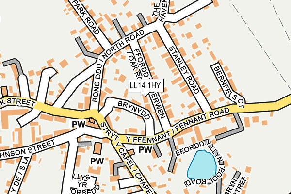 LL14 1HY map - OS OpenMap – Local (Ordnance Survey) LL14 1HY map - OS OpenMap – Local (Ordnance Survey)
